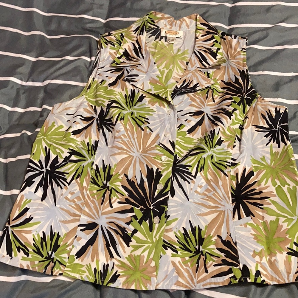 Talbots sleeveless silk-cotton blend blouse.